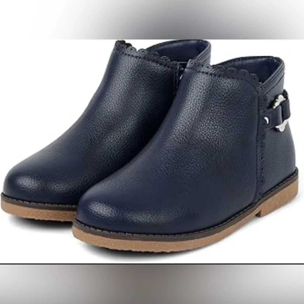 Navy Blue Kids Ankle Boots